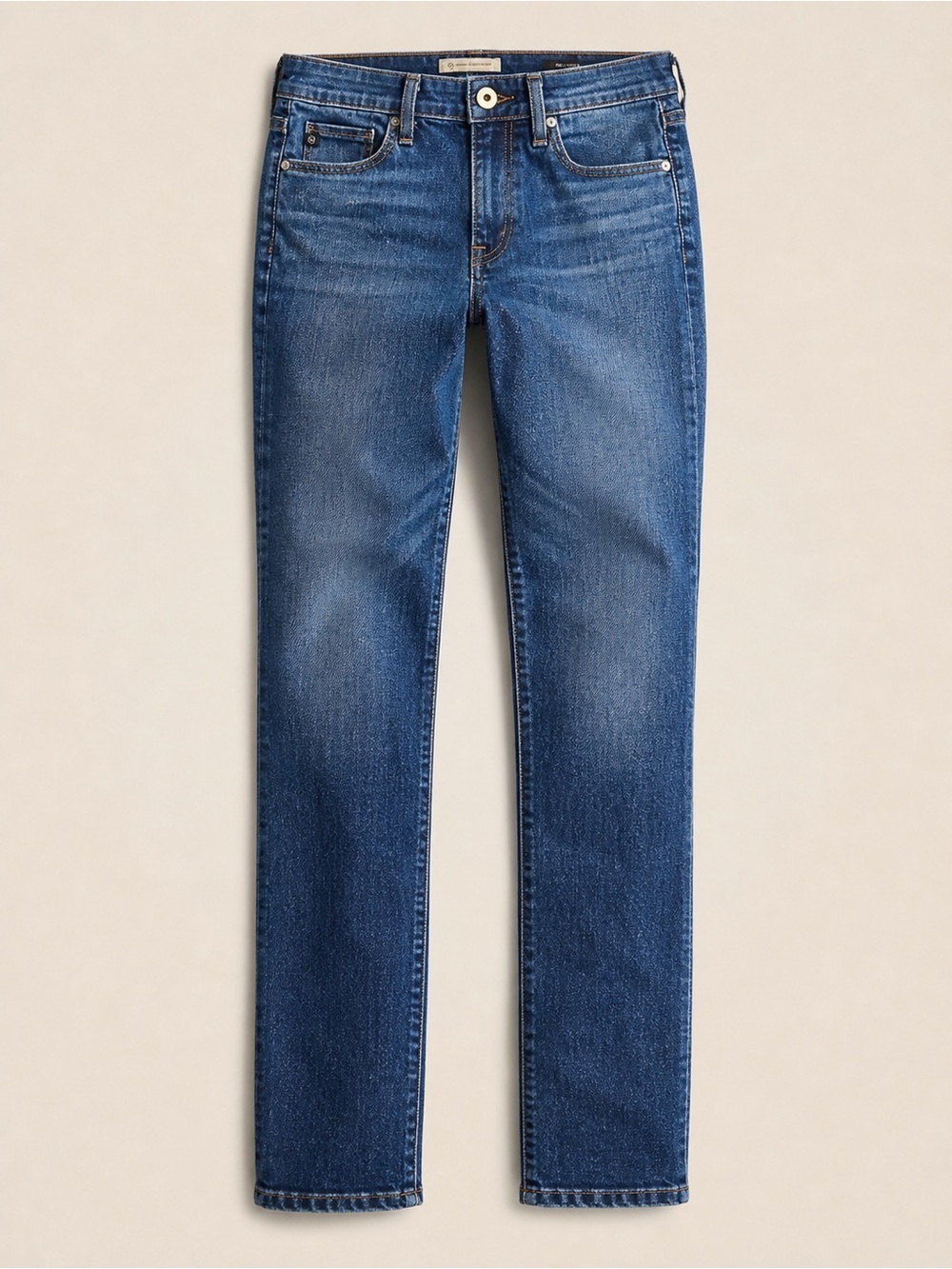 AG Adriano Goldschmied The Stevie Ankle Slim Straight 5 Pocket Denim Blue Jeans